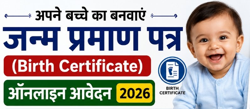जन्म प्रमाण पत्र (Birth Certificate) ऑनलाइन आवेदन 2026: घर बैठे बनाएं बर्थ सर्टिफिकेट, फीस, डाक्यूमेंट्स और पूरी जानकारी